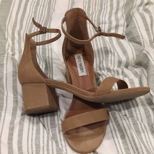 Steve Madden Tan Heeled Sandals with Ankle Strap